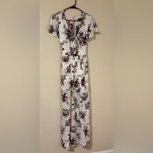 Elegant Floral Romper with High Low Hem